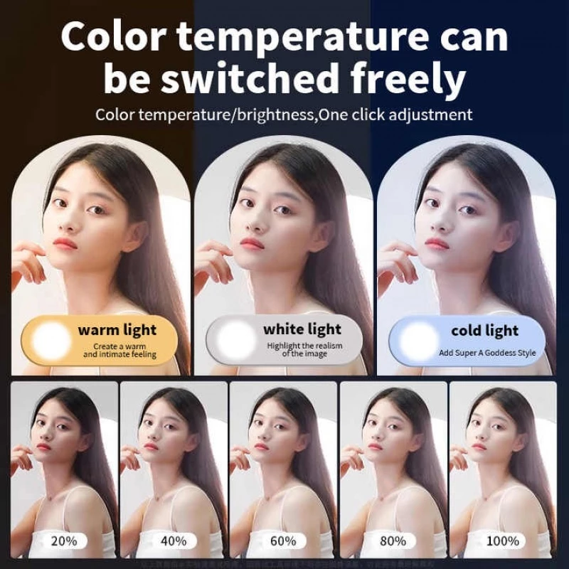 YM200 Ring Light Video Rig ด้ามจับมือถือพร้อมไฟ LED thumbnail 7