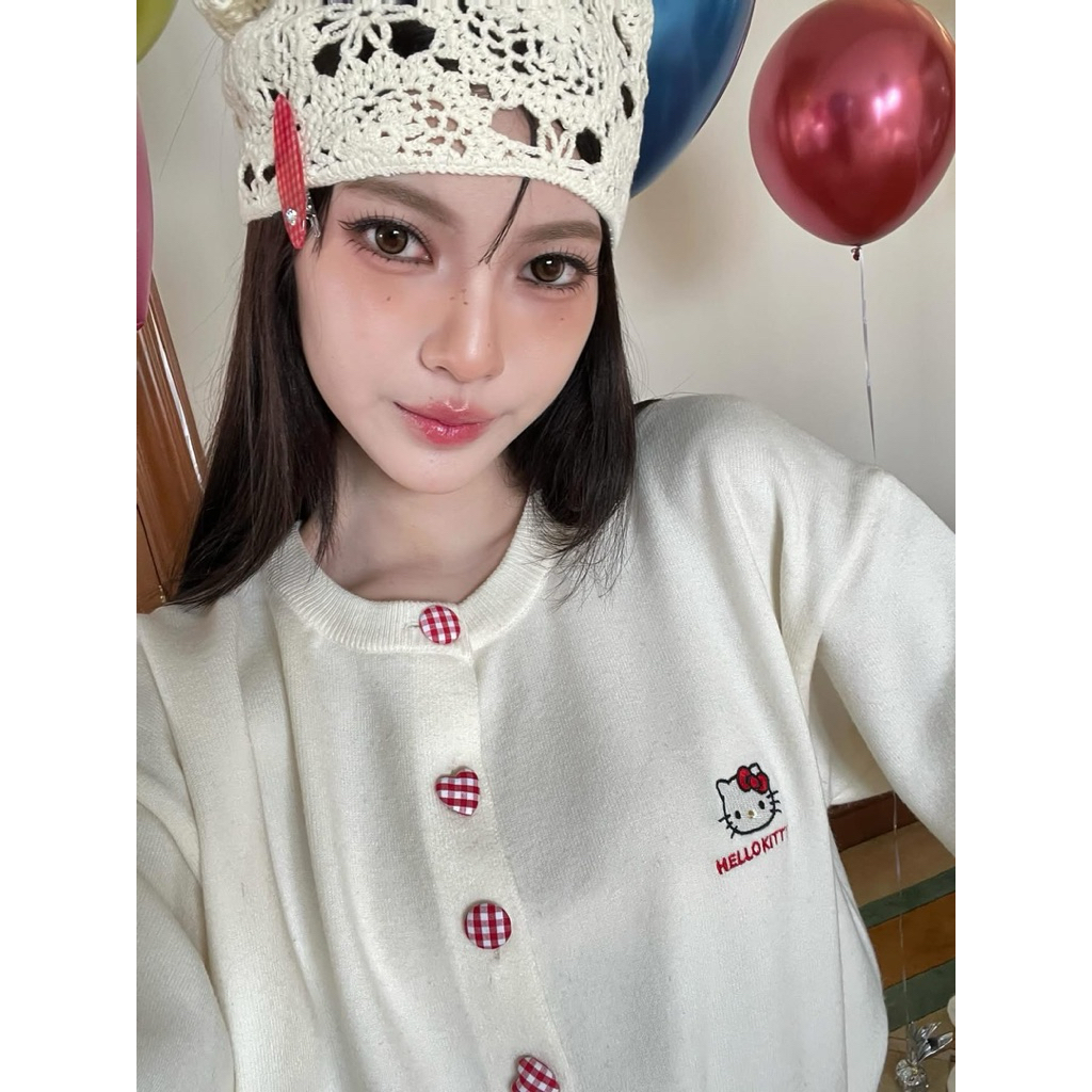 (⚡️ส่งด่วน&พร้อมส่ง) Cintagexkitty✨มือ 1 ทุกตัว✨🍒แบรนด์แท้ 100% เสื้อคาร์ดิแกนไหมพรม เสื้อกันหนาว  ผ้านุ่ม - รูปที่ 5