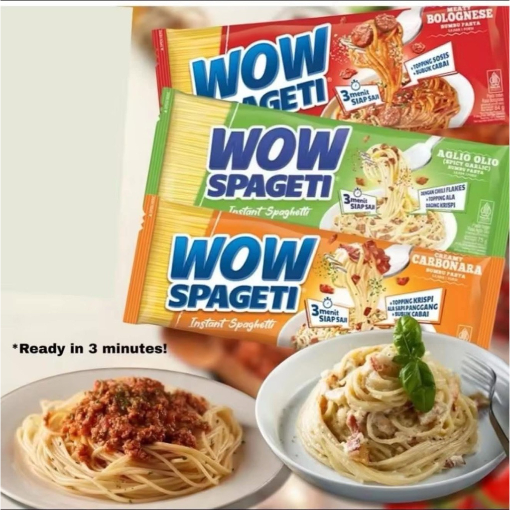 (ฮาลาล)WOW spageti สปาเก็ตตี้สำเร็จรูป 1 ซอง 80 กรัม