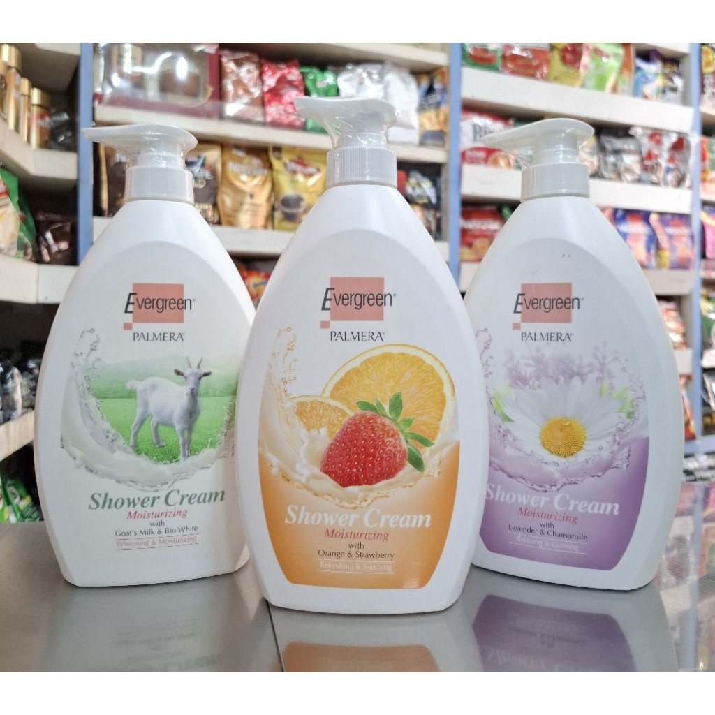 Evergreen PALMERA Shower Cream เอเวอร์กรีน พาล์มเมรา ชาวเวอร์ครีม ปริมาณสุทธิ 1000 มล.(เลือกกลิ่น)