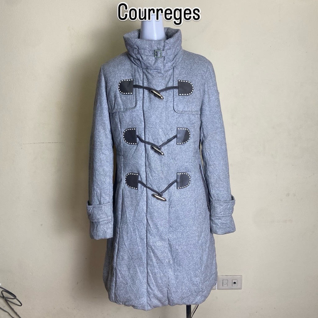 Cour💕reges เสื้อโค้ทกันหนาว Duffle Coat สีเทา