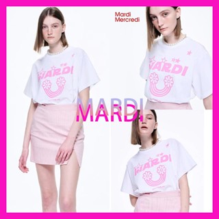 MARDI MERCREDI TSHIRT ผู้หญิง คอกลม แฟชั่น Rainbow เสื้อยืดค…
