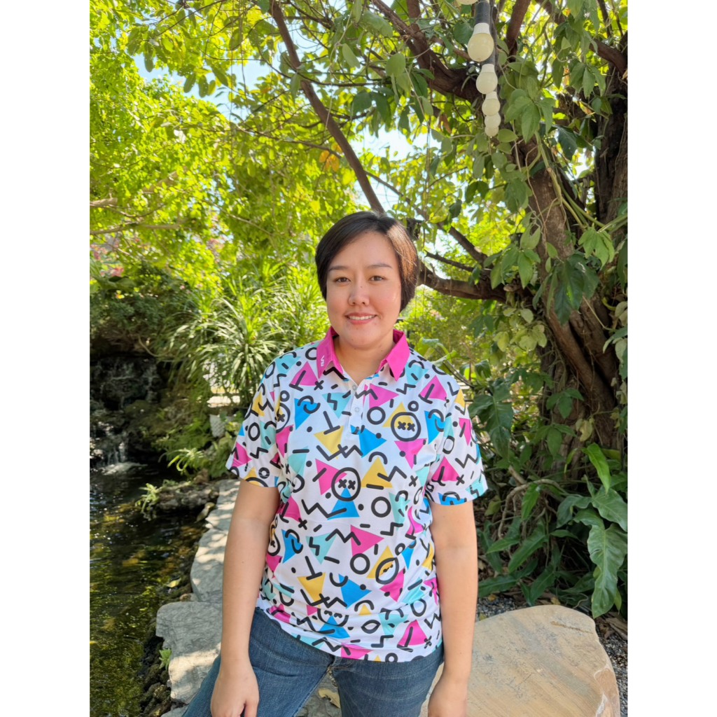 เสื้อกีฬา เสื้อกอล์ฟ ทรงUnisex ลาย XO ชมพู  แบรนด์WIN SPORT