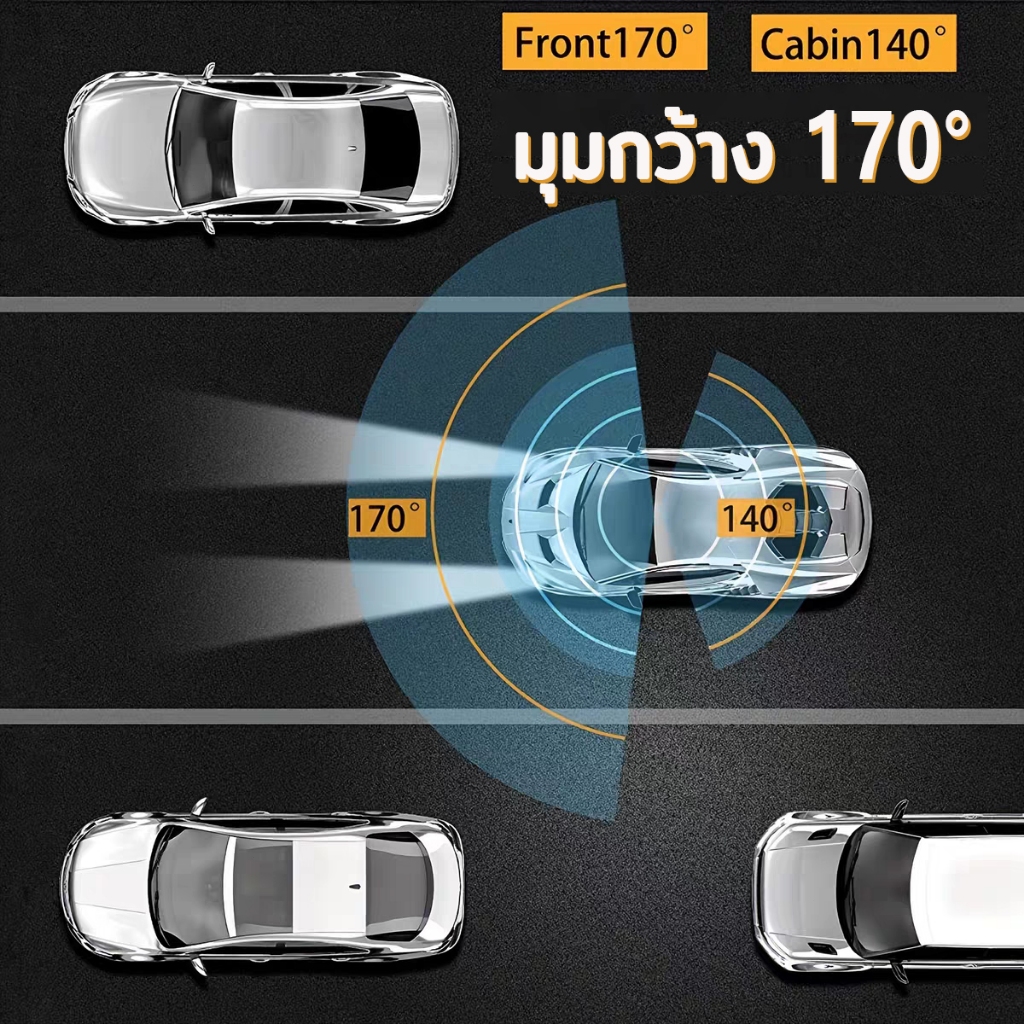 【4กล้อง+wifi+2K】กล้องหน้ารถ กล้องติดรถ dash cam การเชื่อมต่อ WIFI มือถือ กล้องรถยนต์ หน้าจอขนาด 3.16นิ้ว Night Vision - รูปที่ 7