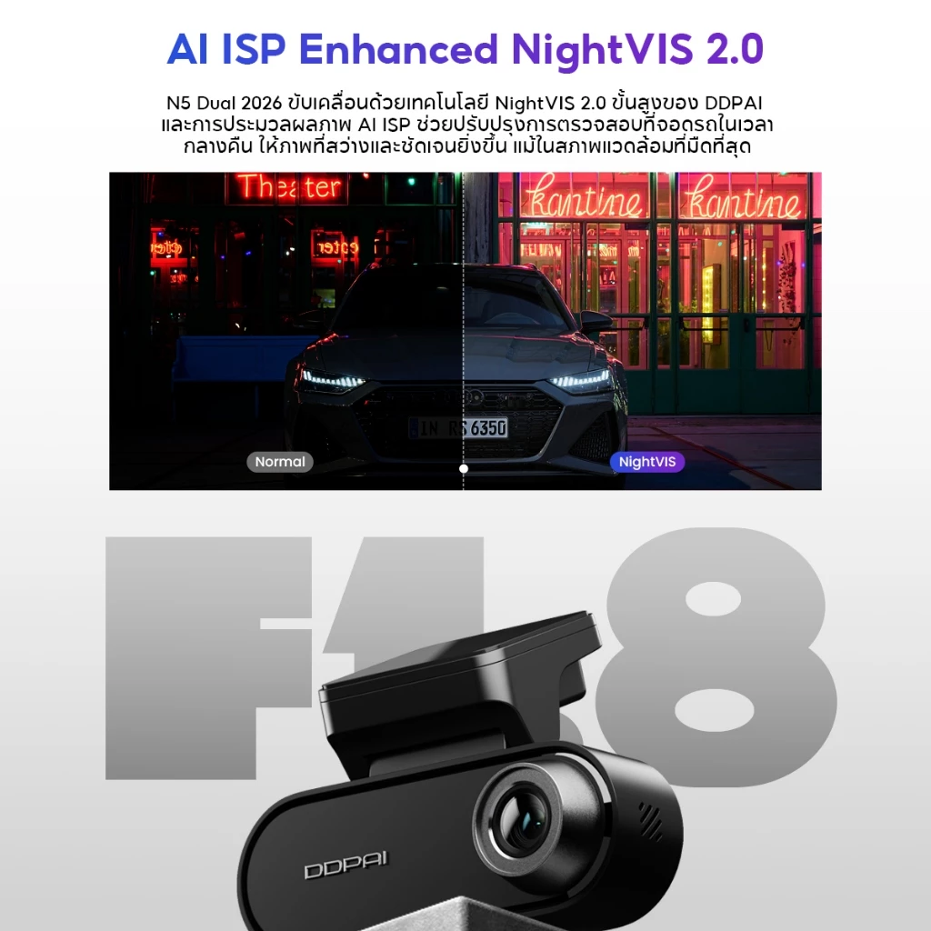[HOT]DDPAI N5 Dual Front & Rear Dash Cam 4K+1080P Full HD Car Camera ADASกล้องติดรถยนต์140 °องศามุมกว้าง ความละเอียด 4G thumbnail 6