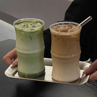แก้วคาเฟ่ แก้วมัจฉะ แก้วกาแฟ แก้วติดแกรม สไตล์ใหม่ มินิมอล ใส่ร้อนและเย็นได้ พร้อมส่ง