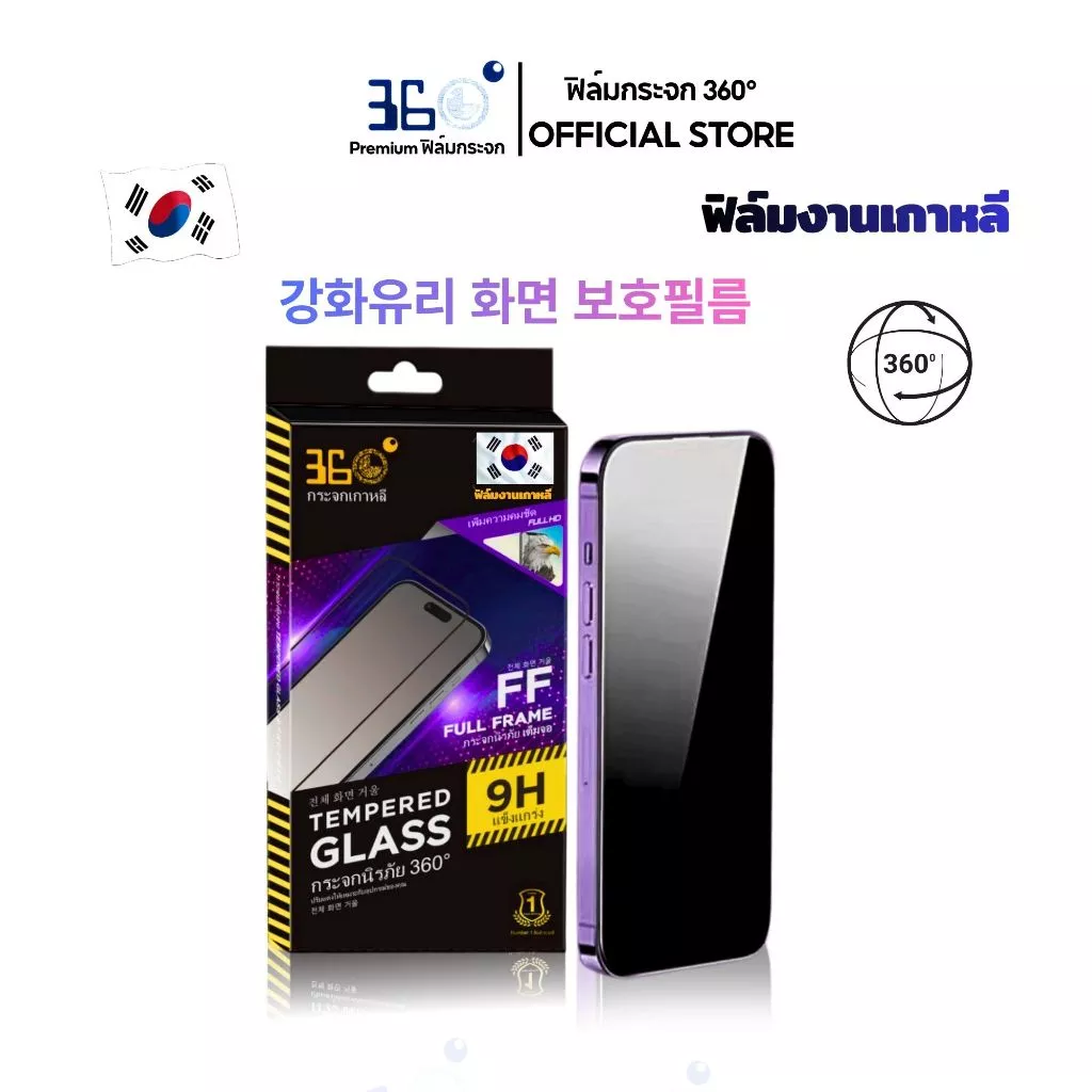 [🇰🇷360°] ฟิล์มกระจกกันมอง/กันเสือก360องศา iphone 18 18Pro 18Promax 17 16 15 14 13 12 11 Pro Max Plus thumbnail 3