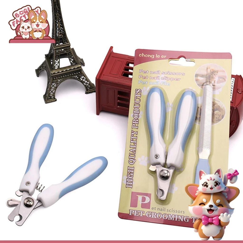 Boqi factory กรรไกรตัดเล็บแมว กรรไกรตัดเล็บสุนัข Pet Nail Clipper ที่ตัดเล็บสุนัข-แมว +ที่ตะไบ S(5027+A2). L(5026+A)