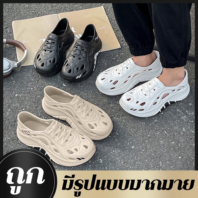 SUNDAY2020 รองเท้าครอปลำลองสำหรับผู้ชาย มีสไตล์และใช้งานได้หลากหลาย มีช่องสำหรับระบายอากาศได้ดี เหมาะสำหรับฤดูร้อน พื้นร