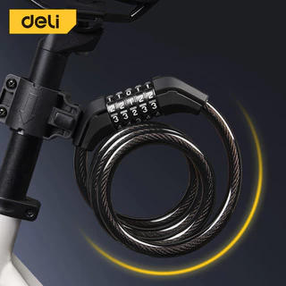 Deli กุญแจจักรยาน ที่ล็อคล้อ สลิงล็อคล้อ ทนทาน ป้องกันโจร ไม่ขึ้นสนิม ตัวล็อคอย่างดี Bar Lock