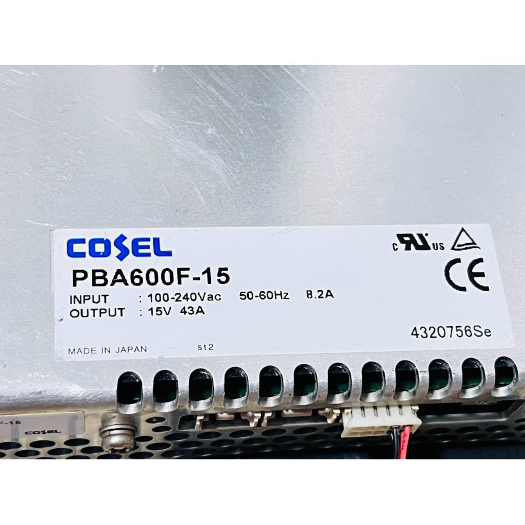 Power Supply สวิทชิ่งญี่ปุ่น ยี่ห้อ COSEL ญี่ปุ่น JAPAN รุ่น 15V 43A (12V 52A) 630W PBA600F-15 ปรับไ
