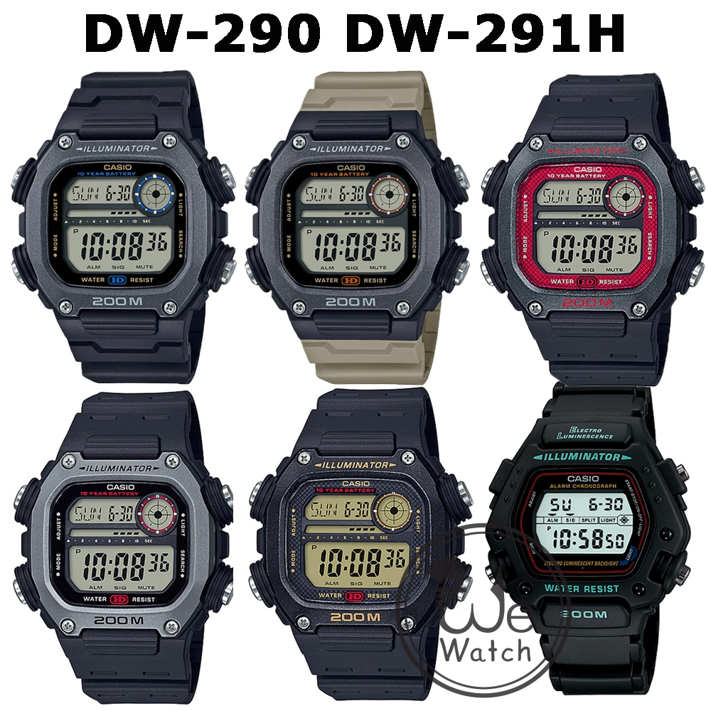 !!ประกัน1ปีและกล่อง CMG!! CASIO รุ่น DW-291H นาฬิกา DIGITAL นาฬิกาข้อมือชาย สายเรซิ่น DW-291 DW291