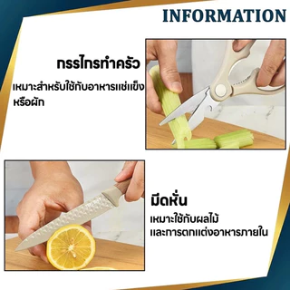 ชุดมีดทำครัว 6 ชิ้น สแตนเลส พร้อมแท่นวาง มีดเชฟ กรรไกรครัว สำหรับหั่นเนื้อ ผัก ผลไม้ พร้อมส่ง