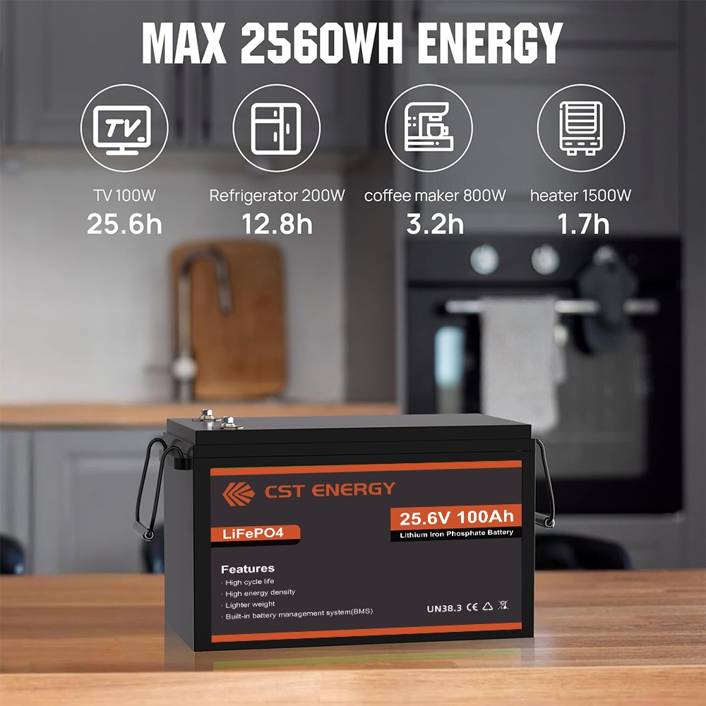 แบต 24v 100ah แบตเตอรี่ 12v 100ah/280ah Bluetooth Lifepo4 Battery, CST ENERGY Lithium แบตเตอรี่ with