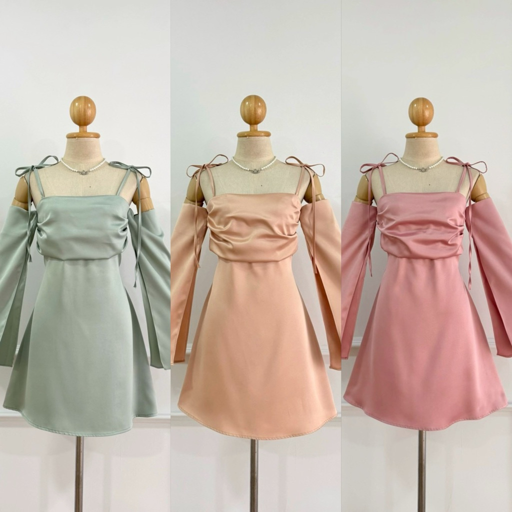 🌈 เดรสแขนยาว ผ้าSARA #DD168