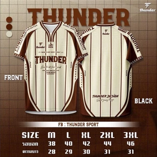 THUNDER คอวาย01 เสื้อกีฬาพิมพ์ลาย ทันสมัย