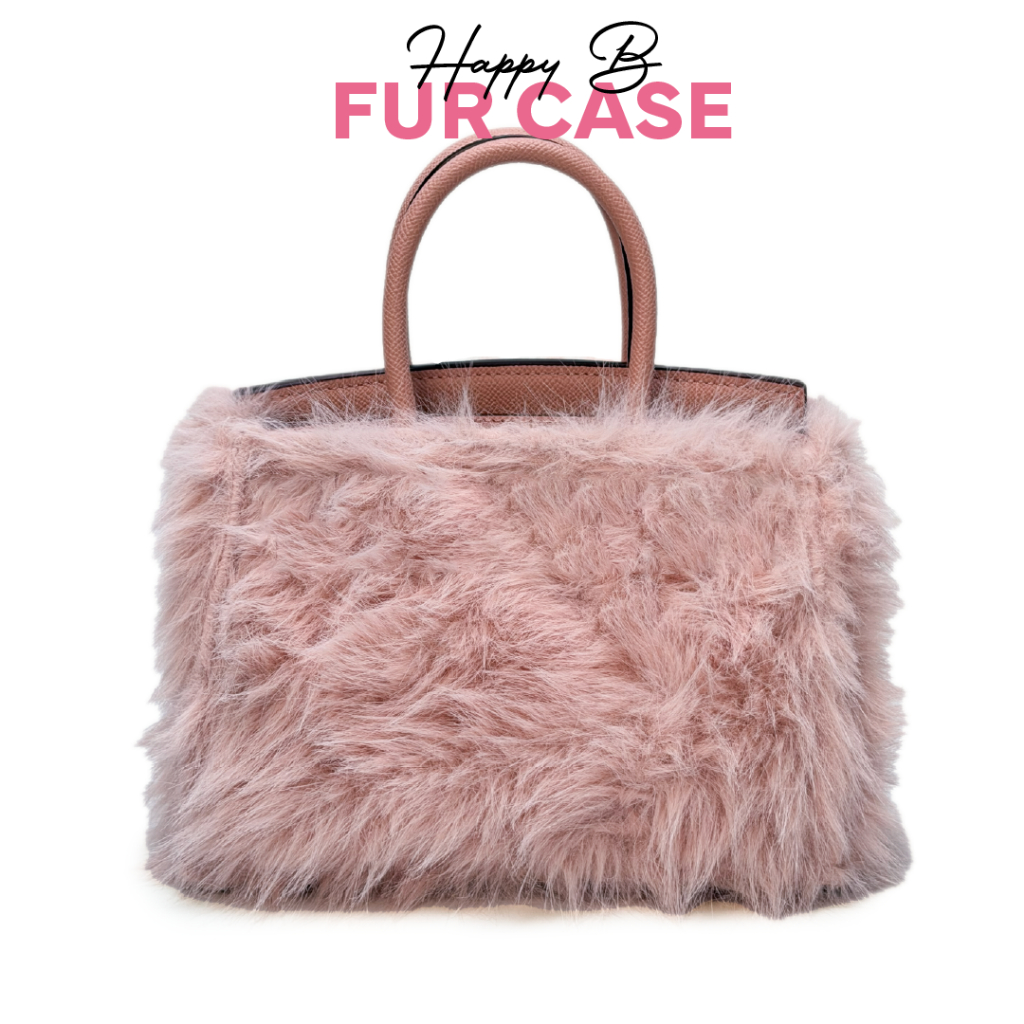 Happy Berry Fur coat เรียบหรู มาแล้ววว เป๋าหนังผสม +เคส ดีไซน์น่ารัก หนังผสม