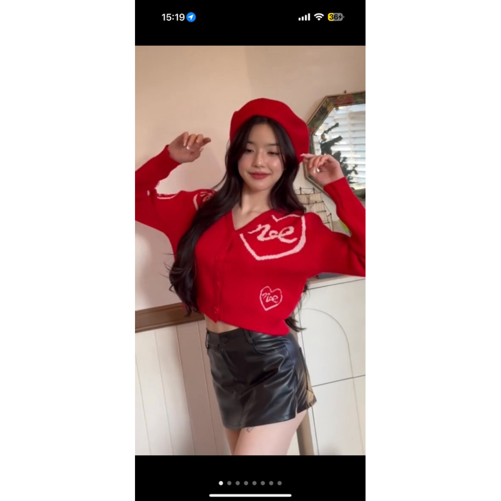 ❤️JARINYA เสื้อคาดิแกนไหมพรมลายหัวใจ❤️