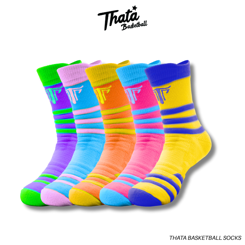THATA Basketball Socks ถุงเท้าบาสเกตบอล รุ่น BSP2k สำหรับเด็ก/ผู้หญิง รุ่นแข่งขัน