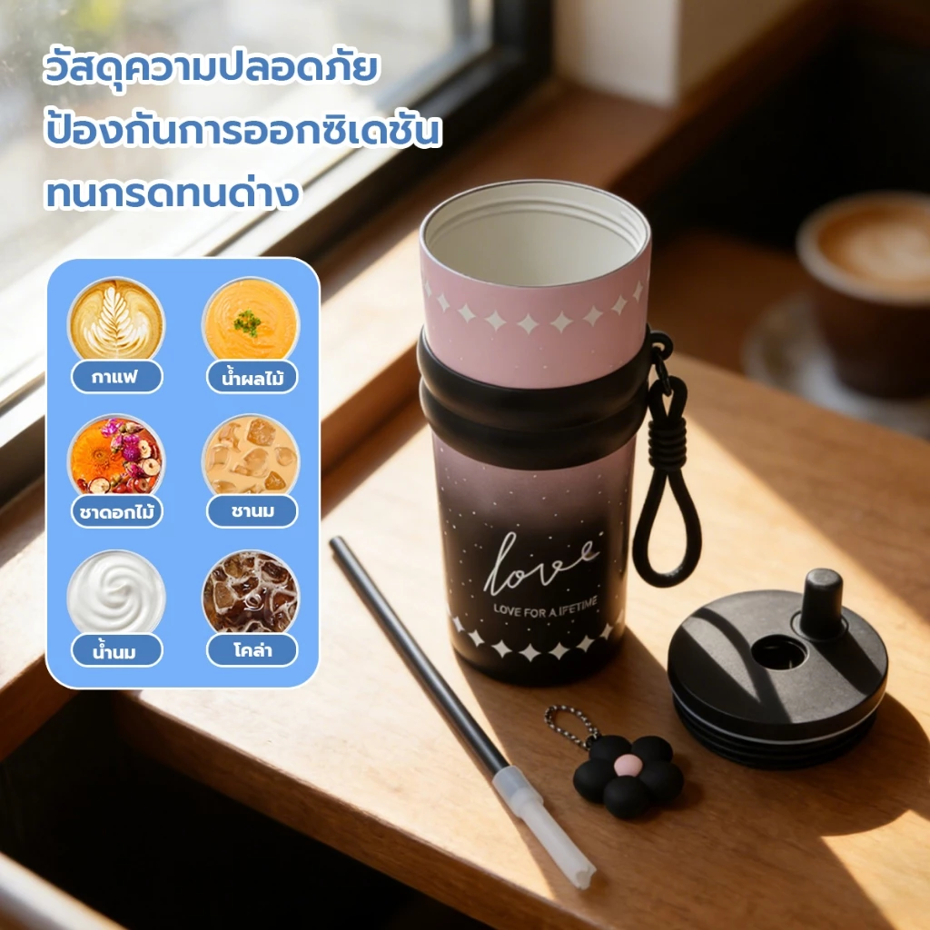 แก้วน้ำสแตนเลส316 แก้วเก็บความเย็น  เคลือบเซรามิก 710ml กระติกน้ำร้อน แก้วขนาดใหญ่-271 thumbnail 5