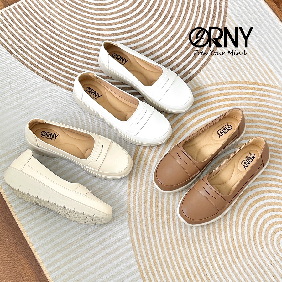 🇹🇭 ส่งจาก กทม. 🇹🇭 ORNY(ออร์นี่) ® รองเท้าโลฟเฟอร์ คัทชูหนังนิ่ม เพื่อสุขภาพ สไตล์เกาหลี มินิมอล OY270