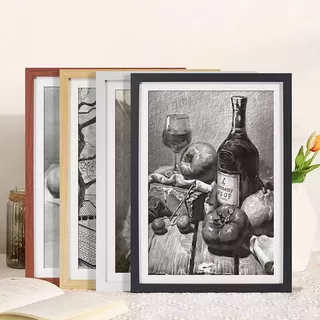 กรอบรูป ขนาดA4/A3 I สีขาว สีดำ สีไม้ สีทอง I แนวตั้ง&แนวนอน I แฟชั่น Modern PhotoFrame Size A3