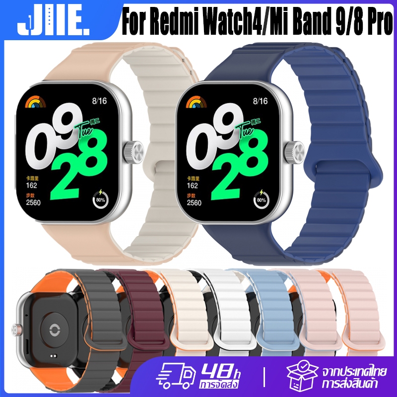 สำหรับ Xiaomi Band9 Pro สายรัดซิลิโคนสองสี🔥Redmi Watch4 สายรัดข้อมือซิลิโคนแม่เหล็ก🔥Xiaomi Band8 Pro สายซิลิโคนแม่เหล็ก