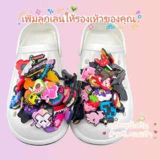 MEIDJ,shoe charms,ชุดหมุดรองเท้าแตะลายเกมอนิเมะ 9 แบบ สไตล์อินสต้าคาร์ตูนน่ารัก ของขวัญคุณภาพสูงวัสดุ PVC