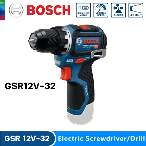 Bosch - GSR 12V-32 สว่านไขควงไร้สาย (เครื่องเปล่า) 06019N7080