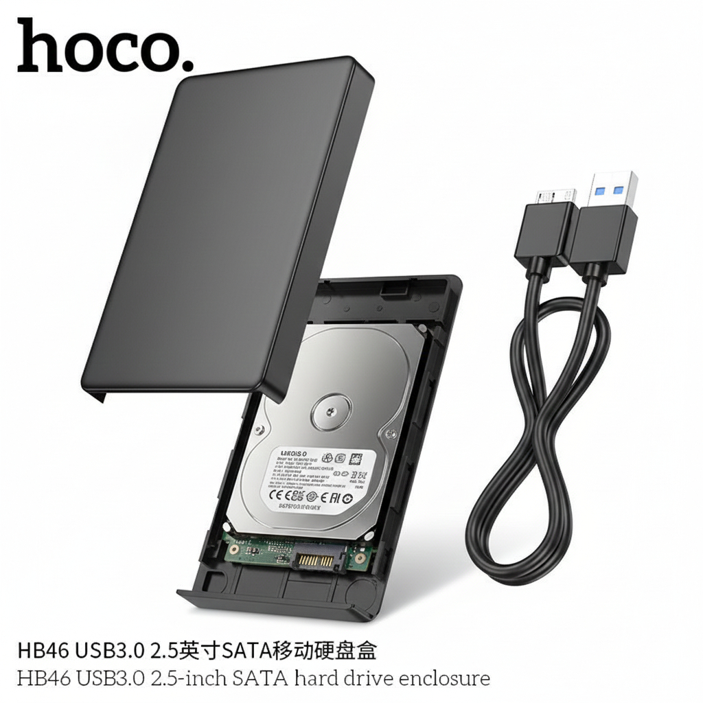 HOCO HB46 กล่องใส่ฮาร์ดดิสก์ 2.5" SATA รองรับ SSD / HDD สูงสุด 6TB | USB 3.0 | UASP + TRIM HDD Box