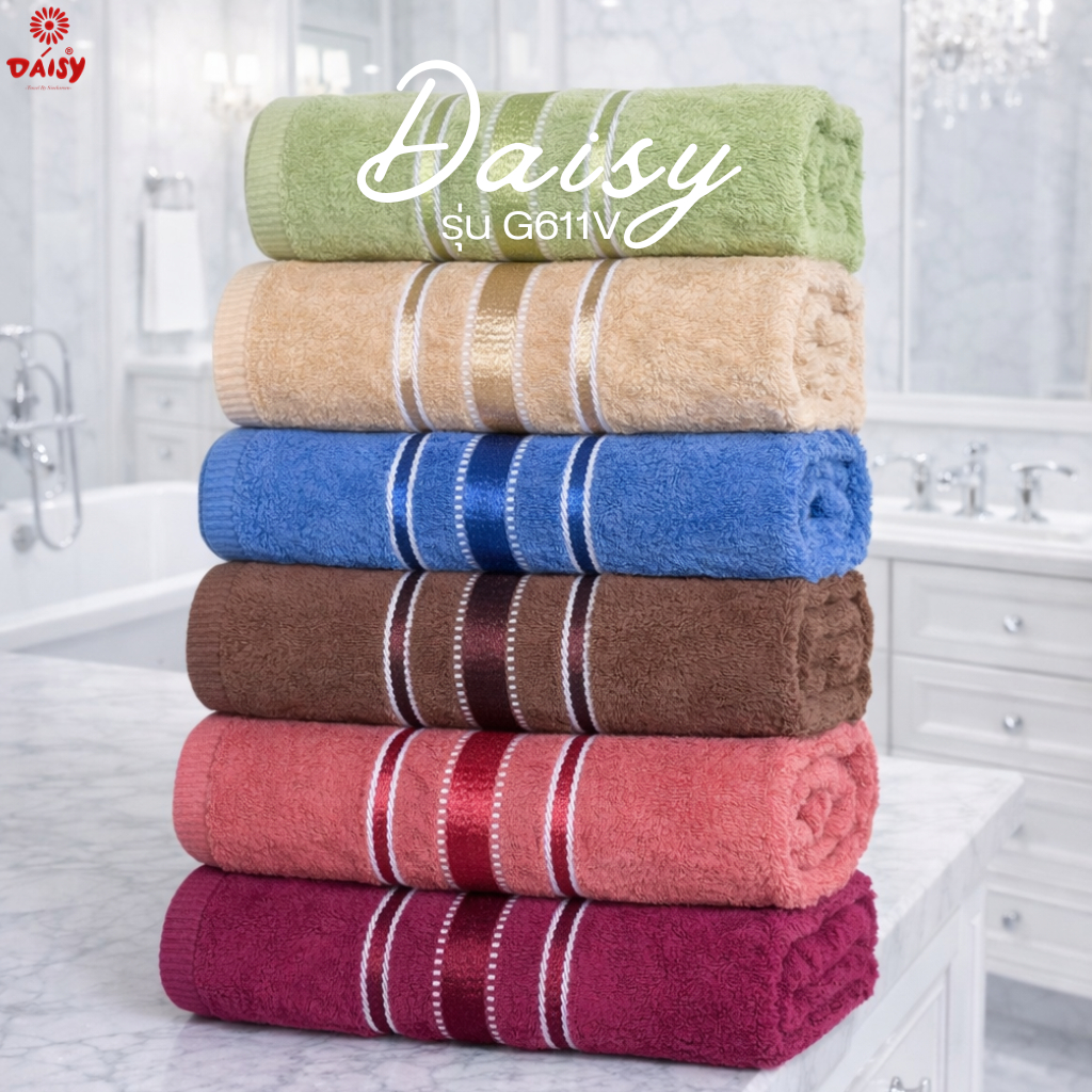 (ขายส่ง6ผืน/12ผืนคละสี) G611V 30x60นิ้ว ผ้าขนหนู cotton100 ซับน้ำได้ดี ขนนุ่ม ด้ายไม่หลุดง่าย ไม่มีกลิ่นอับ ระบายอากาศได
