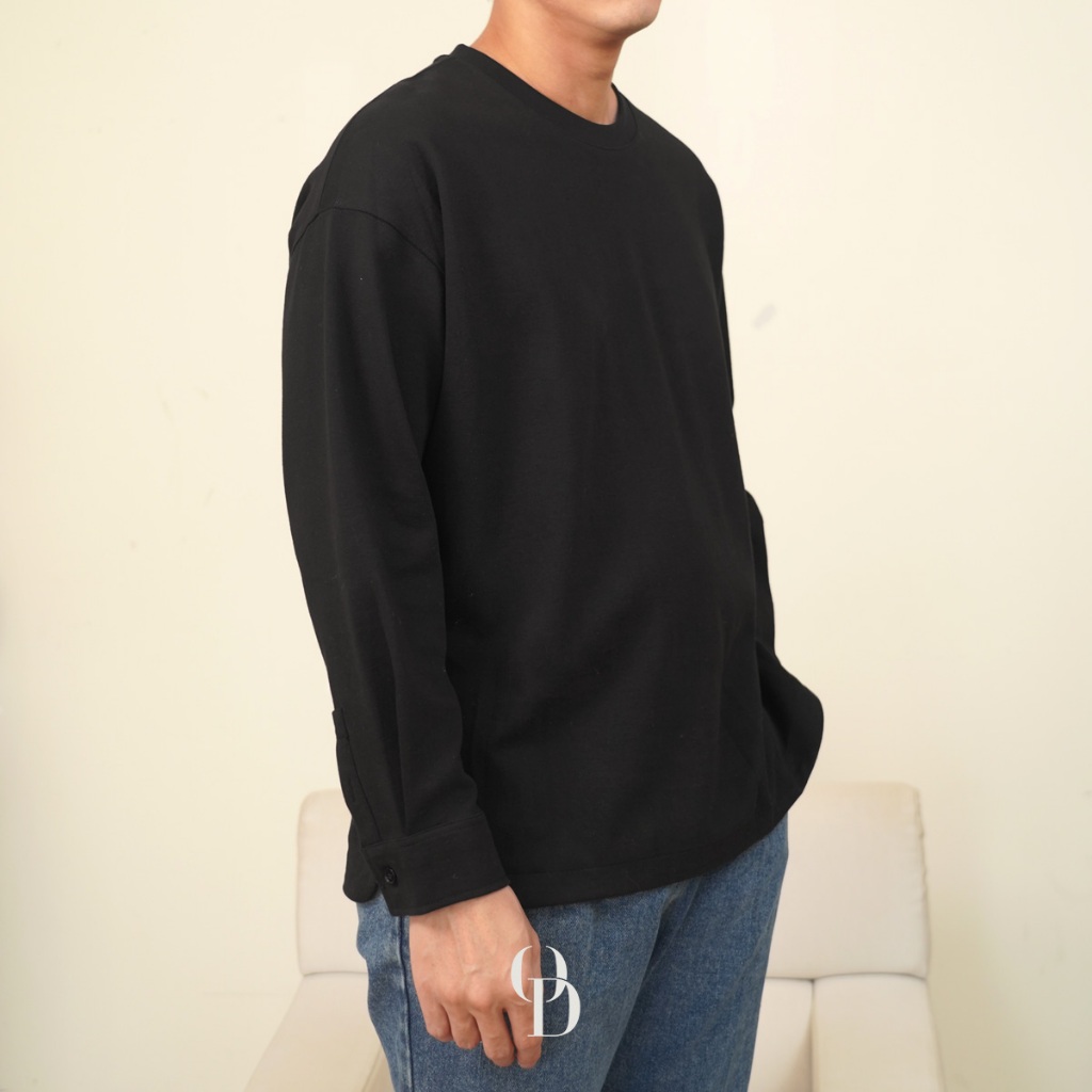 OFF DUTY Frosted Edge Long Sleeve Button | เสื้อยืดแขนยาว ดีเทลปลายแขน