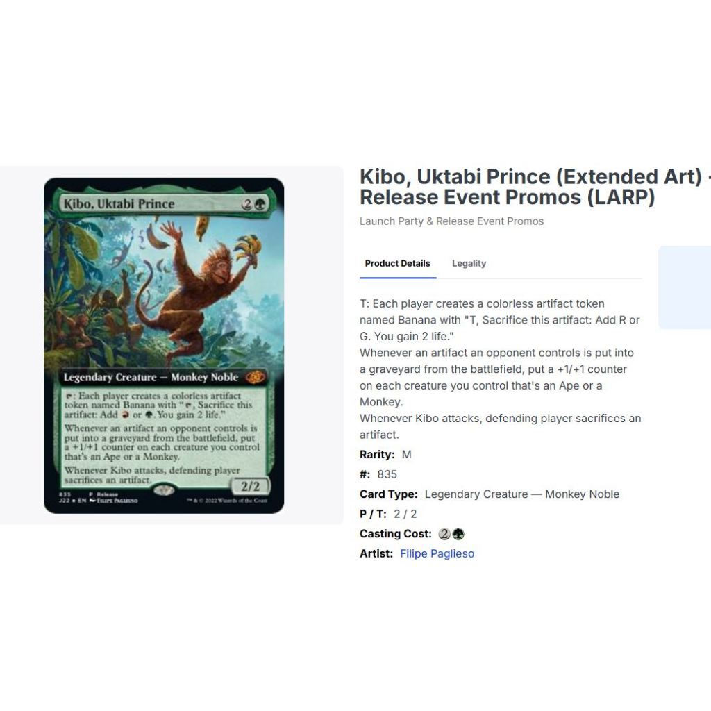 Kibo, Uktabi Prince (Extended Art) MTG Foil