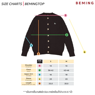 Bemingtop1100(S-M)-BMG Gentle Knit Cardigan - คาดิแกนไหมพรมลายเปียใหญ่ ดีไซน์กระดุมหน้า