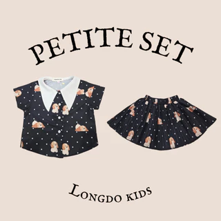 Longdopaws : Petite set ชุดเซ็ทเด็กผู้หญิง เสื้อ+กระโปรงอัดพลีท มีซับใน ผ้านิ่มใส่สบาย