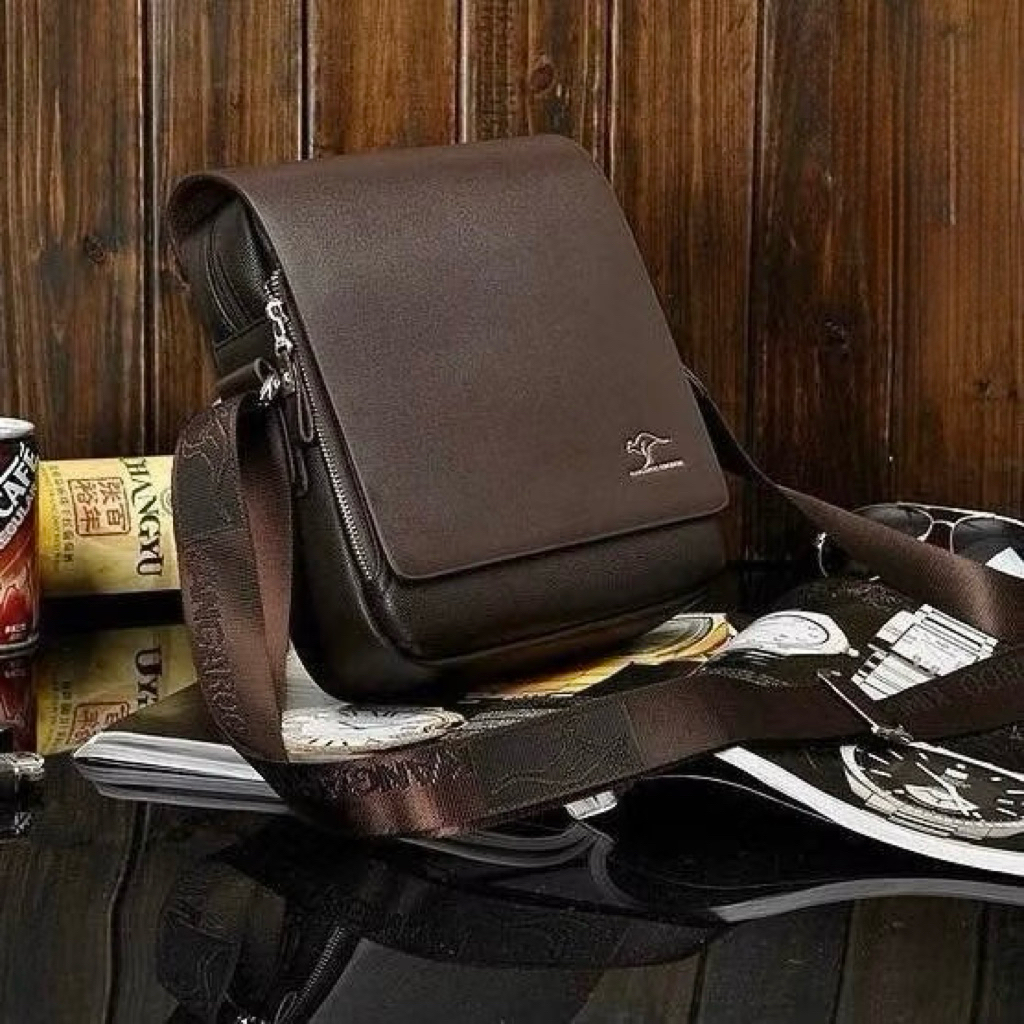 กระเป๋าจิงโจ้ กระเป๋าสะพายข้าง KANGAROO KINGDOM กระเป๋าผู้ชาย ของแท้100% หนังพรีเมียม พร้อมส่งในไทย