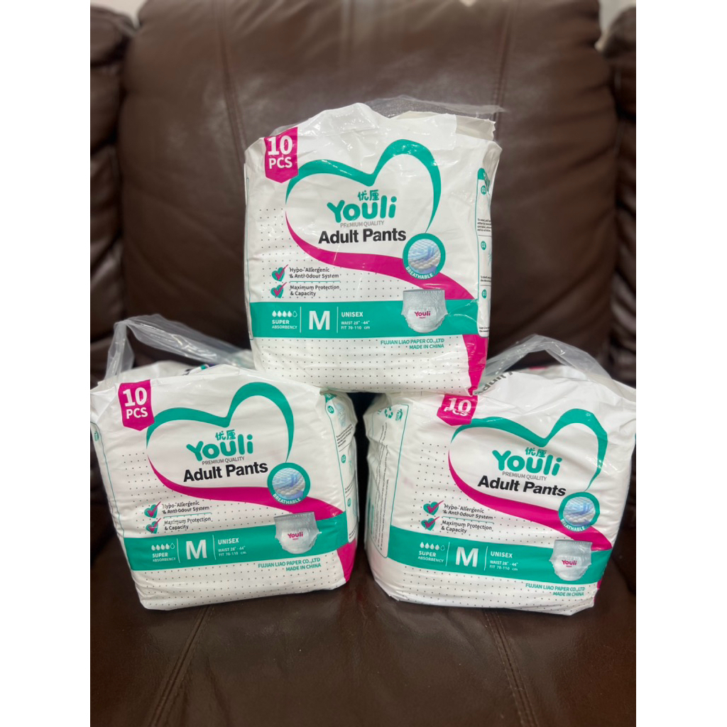Youli ผ้าอ้อมผู้ใหญ่ ไซส์ M ขอส่งต่อ 29 ชิ้น ราคาสุดคุ้ม