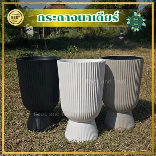 กระถางนาเดียร์ ขนาด 9.5 นิ้ว กระถางพลาสติกแข็งแรงและทนทาน ไม่แตกหักง่าย มีน้ำหนักเบา เคลื่อนย้ายได้สะดวก