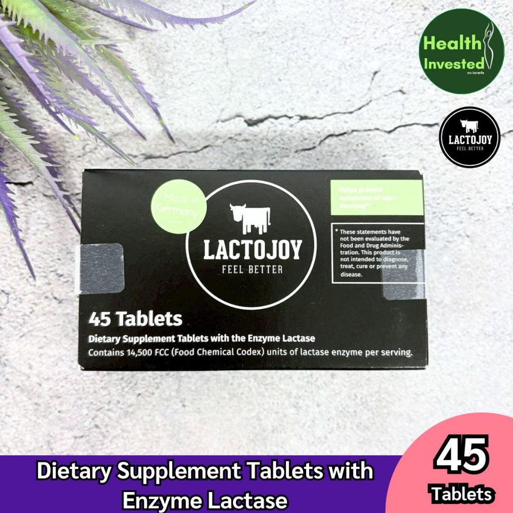 <LactoJoy> Dietary Supplement Tablets with Enzyme Lactase 45 Tablets อาหารเสริมช่วยย่อยอาหาร