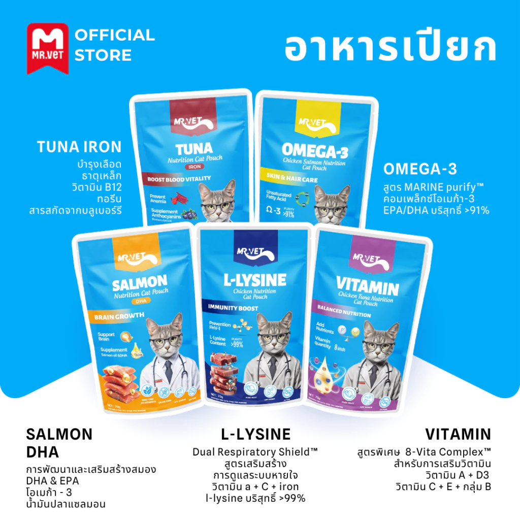 MRVET อาหารเปียกแมว 12ซอง ไม่ใส่สารปรุงแต่ง thumbnail 4