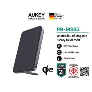 AUKEY Magnetic Wireless Power Bank Qi2 PB-MS Series พาวเวอร์แบงค์ ชาร์จไร้สาย 15W USB-C PD 20W/30W