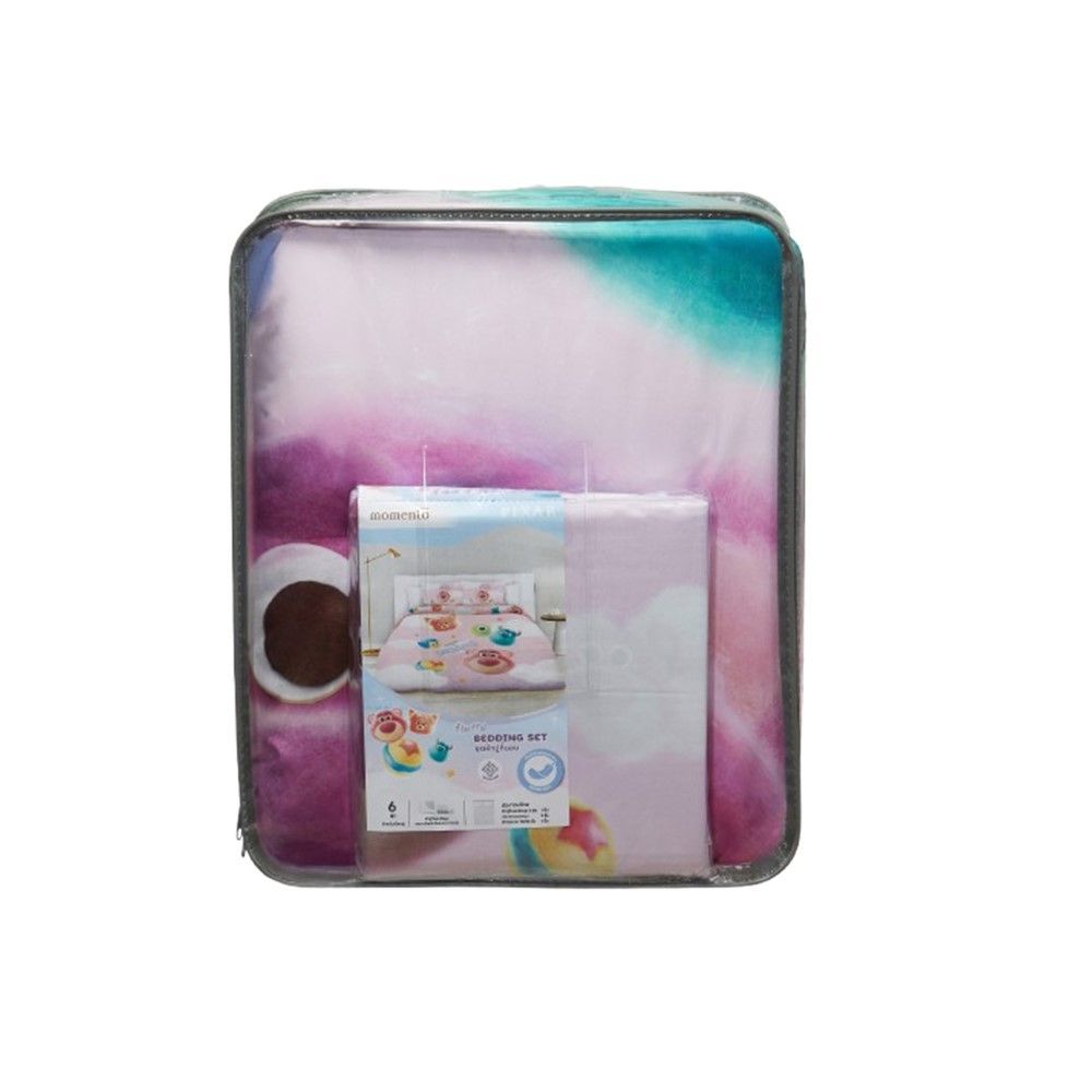 MOMENTO ชุดเซตที่นอนลายล็อตโซ่ ผ้าปู + ผ้านวม ขนาด 6 ฟุต