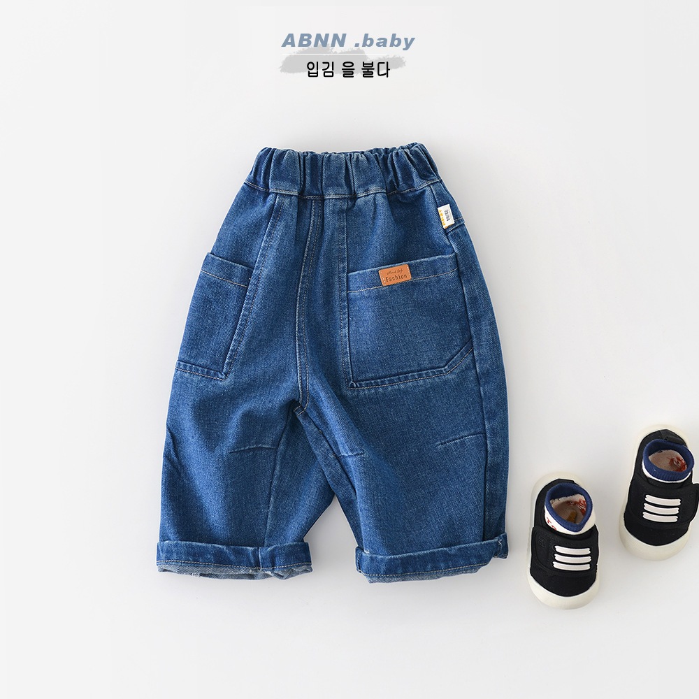 NT-baby 191 ✨🧸กางเกงยีนส์เด็กขาสั้น เอวยางยืด รุ่น Denim Cozy Kids 💙👶 กางเกงยีนส์เด็กสไตล์มินิมอล ใส่สบายทุกวัน