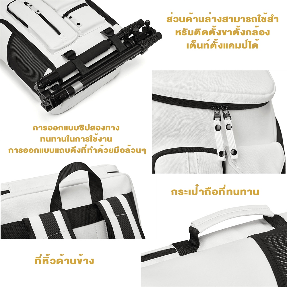 TC จัดส่งจากกรุงเทพ กระเป๋าเป้สะพายหลัง ใส่แล็ปท็อป แบดมินตัน กันน้ํา ความจุขนาดใหญ่ หนังPU Backpack - รูปที่ 6