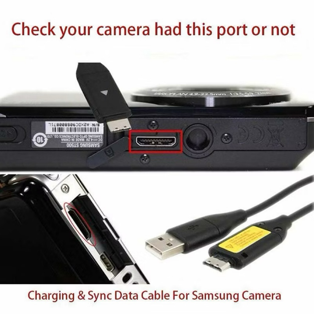 สายชาร์จข้อมูลสําหรับ Samsung กล้องดิจิตอล PL20 PL10 PL50 PL51 PL55 PL60 PL65 PL80
