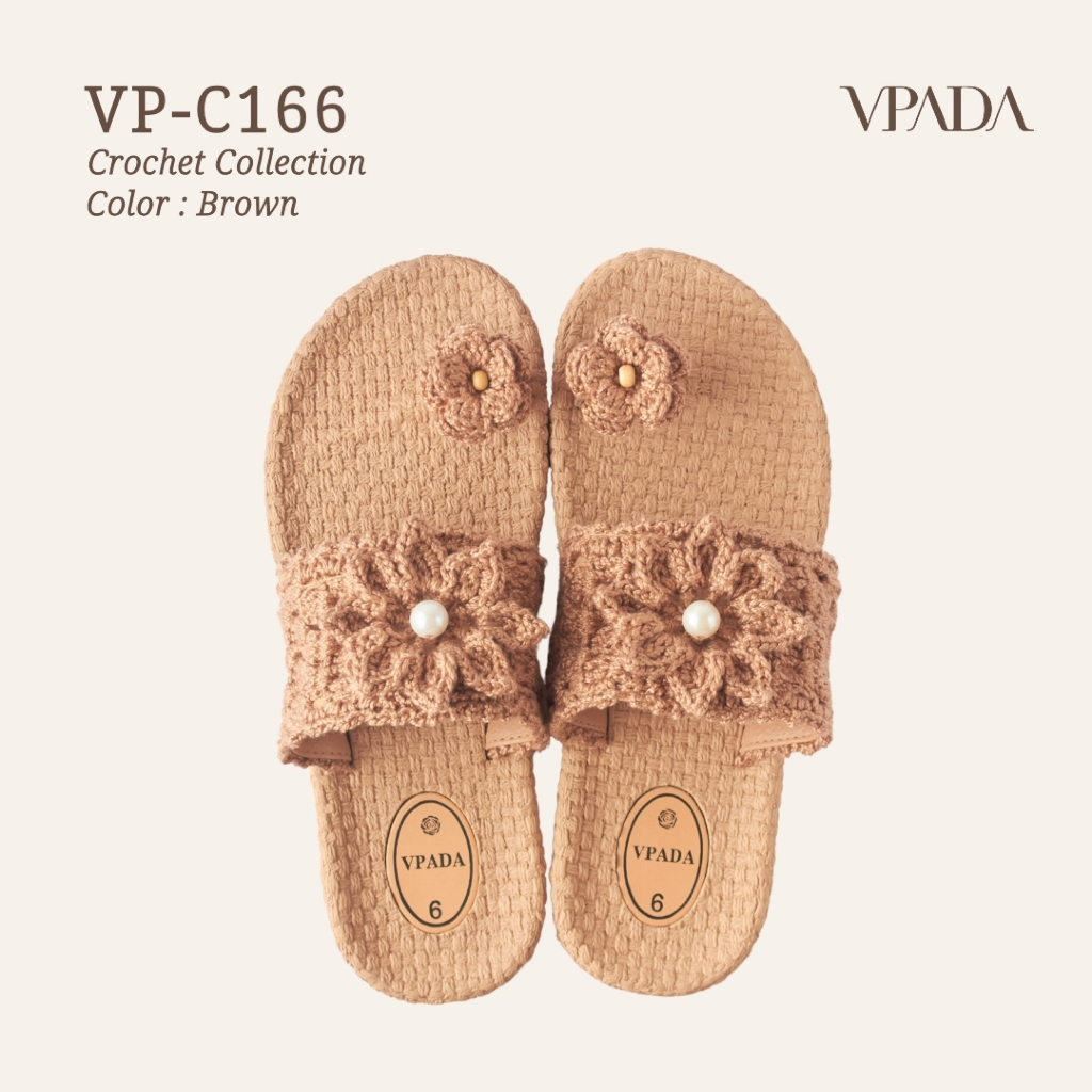Vpada_sandals_VP-C166 Crochet Collection รองเท้าแตะชายหาดแบน รองเท้าแตะแฟชั่น