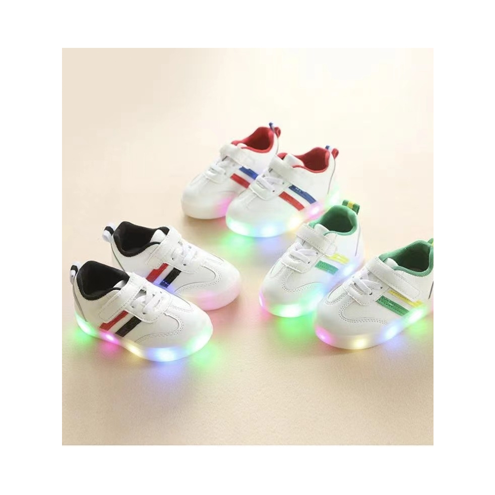 Light Sports Shoes , Fashion Striped Shoes for kids, Anti-Slip , Casual Breathable Shoes, Kids Velcr