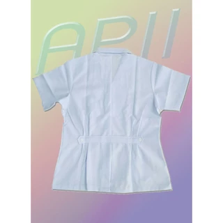 เสื้อกาว์นสั้นปักตราสภาเทคนิคการแพทย์ (ฟรีปักชื่อ) แถบสีแดงที่กระเป๋า ติดหรือไม่ติด แจ้งทางแชท