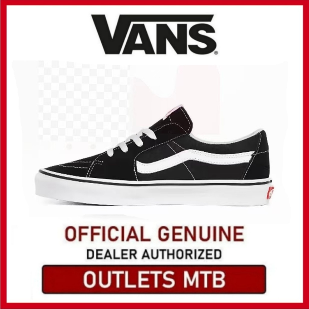 【100% Original】Vans SK8 Low Top Board Shoes for Men and Women in Black