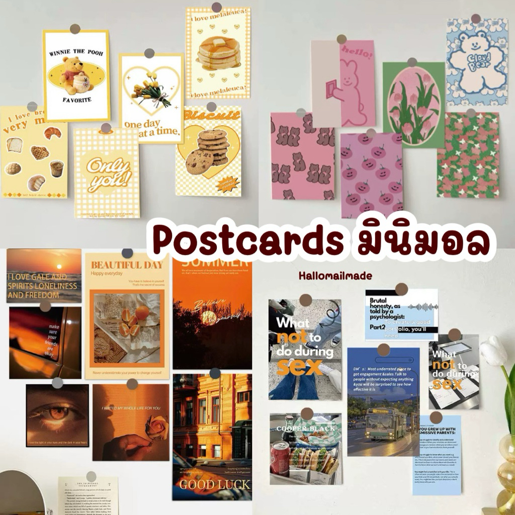 พร้อมส่ง🇹🇭 ภาพแต่งห้อง การ์ดมินิมอล การ์ดแต่งห้อง โปสการ์ด ภาพการ์ตูน postcard ภาพตกแต่ง ภาพวาด